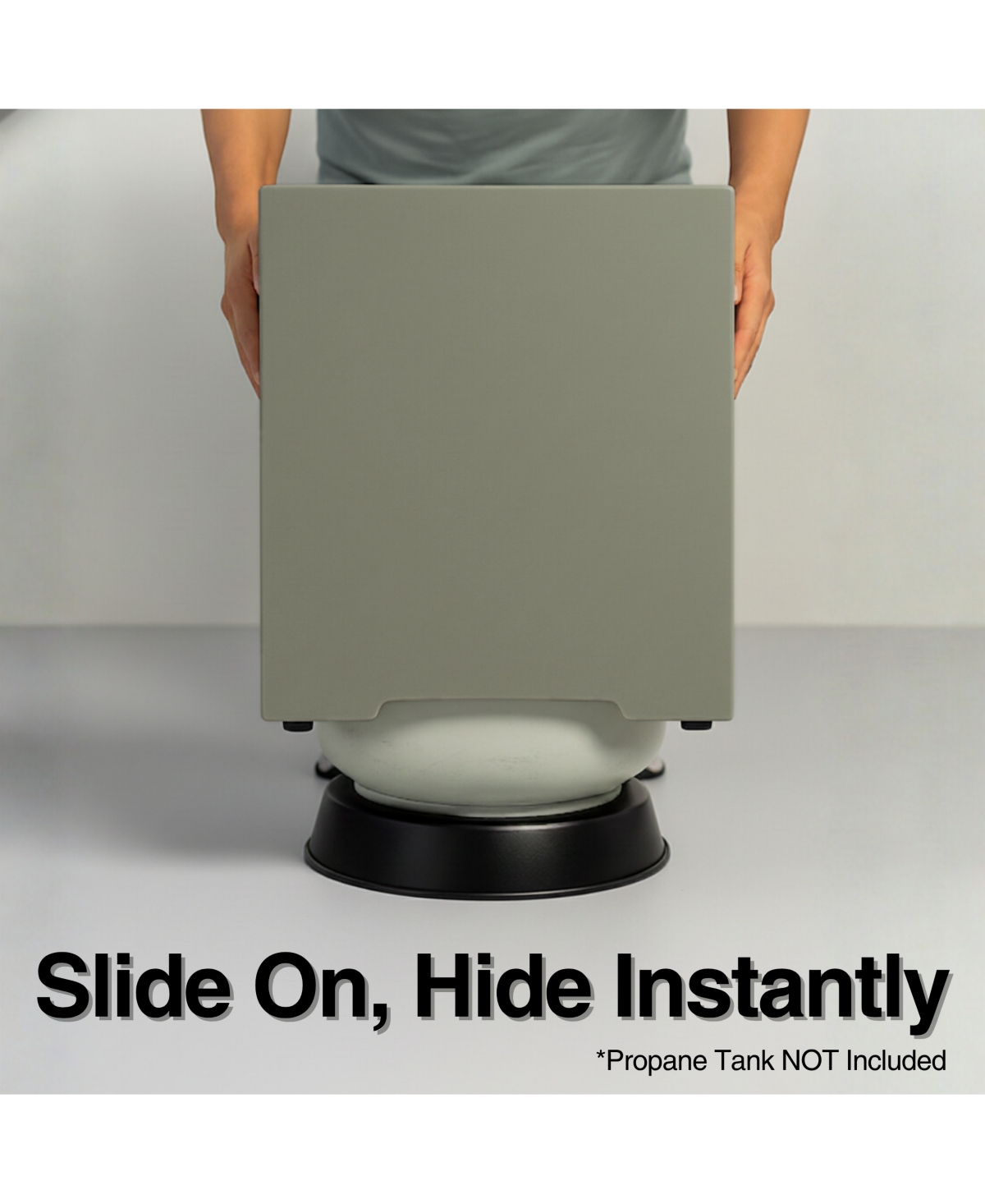 Flynama 16 Inch Propane Tank Cover 20 Lb Outdoor Storage Hideaway Table Concrete Tank Holder Cement Grey Light Grey