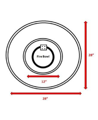 28 Inch W 9 Inch H Fiber Reinforced Concrete Outdoor Fire Pit Stone Gray 40000 BTU Push Button Ignition
