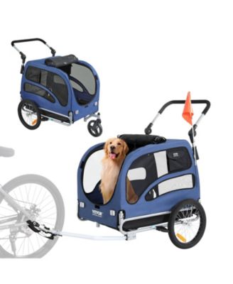 Dog Bike Trailer 2-in-1 Pet Stroller Carrier 100 LB Capacity
