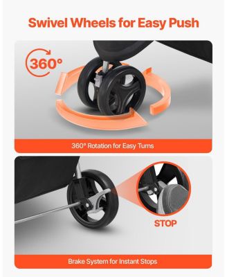 Pet Stroller 35 LB Foldable 3-Wheel Dog Stroller with Cup Holders