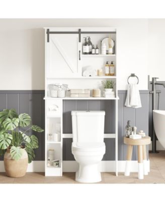 65.4" h Bathroom Shelf over with Sliding Barn Door, for Bathroom, Laundry