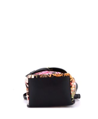 Mini Gancini Flap Drawstring Backpack Printed Gancini Nylon and Leather