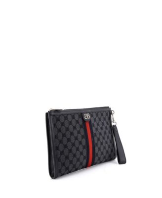 x Gucci The Hacker Project Web Wristlet Clutch BB Canvas