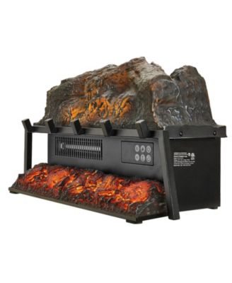 Electric Fireplace Log 23" Insert Heater with Remote Flames Timer