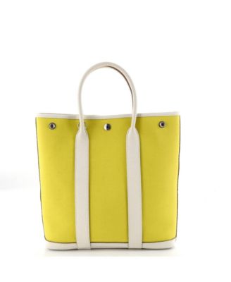 28 Garden File Tote Toile and Leather