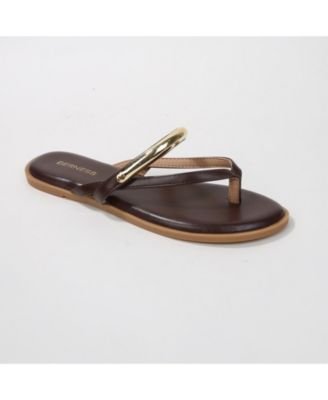 women's  Kara Metal Ring Thong Sandals