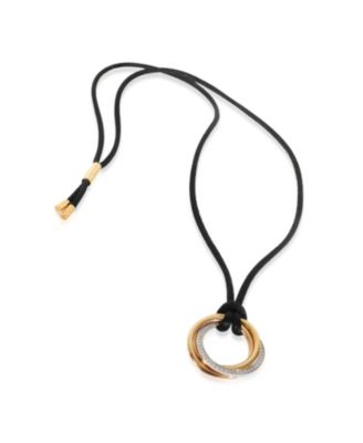 Cartier 3-Tone Gold Diamond Medium Model Trinity Necklace