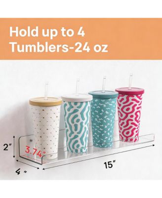 4 Pack Acrylic Wall Shelves - Space Saving, Durable, Easy Install