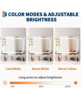 Makeup Vanity Lights - 36-Inch Vanity Desk - 4 Large Drawers Dresser - 3 Lighting Modes for Bedrooms, Apartments