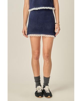 Women's Scallop Detailed Knit Skirt