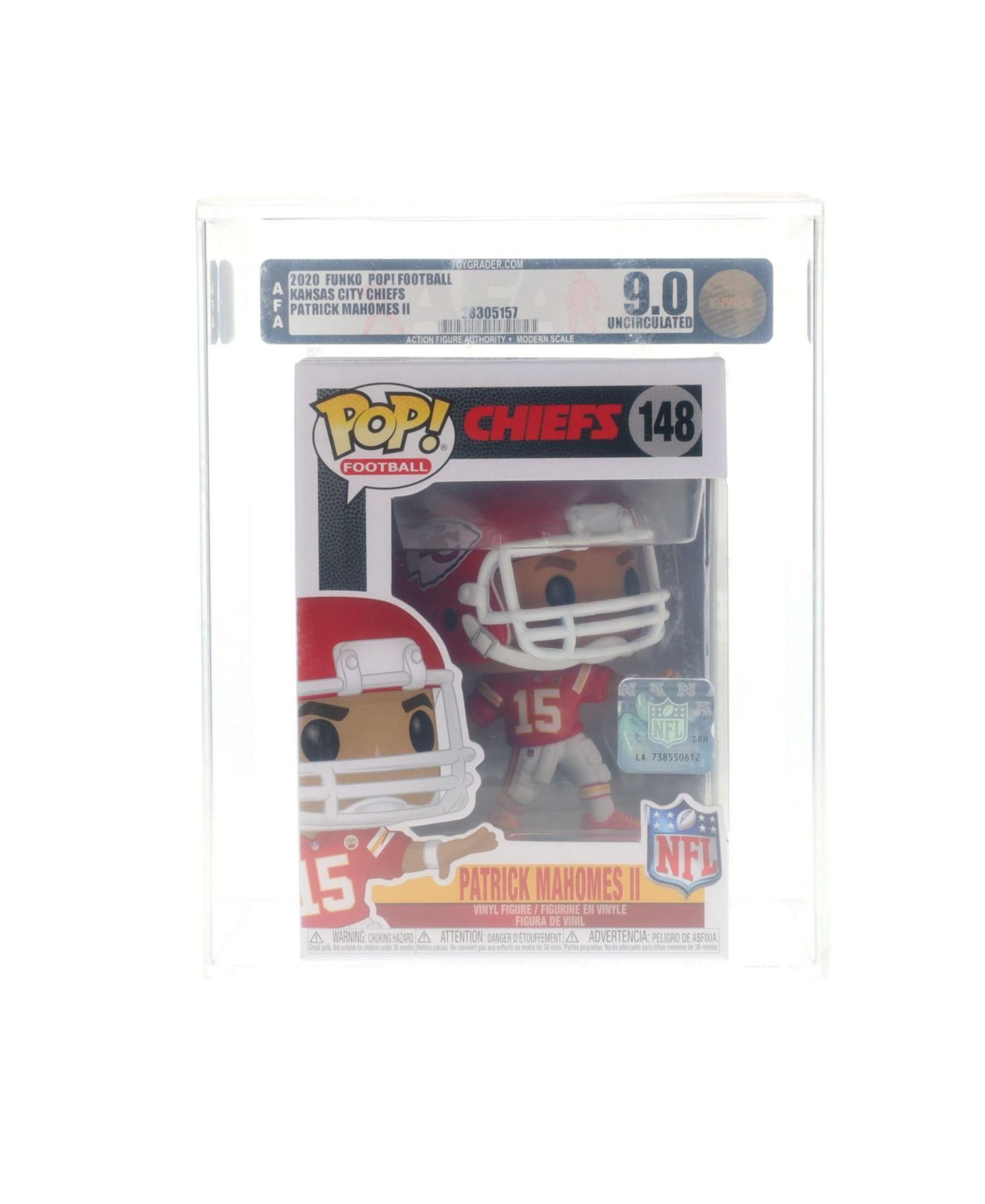 Детская фигурка Funko Pop! Kansas City Chiefs Patrick Mahomes II AFA 9 Graded 3.75" Vinyl — фото 1