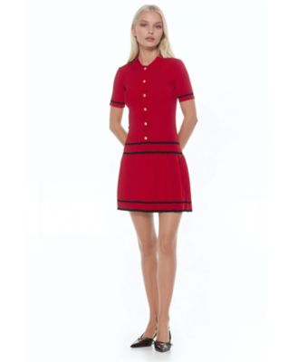 Women's Lucinda Fully Knit Collared Short Sleeve Dress