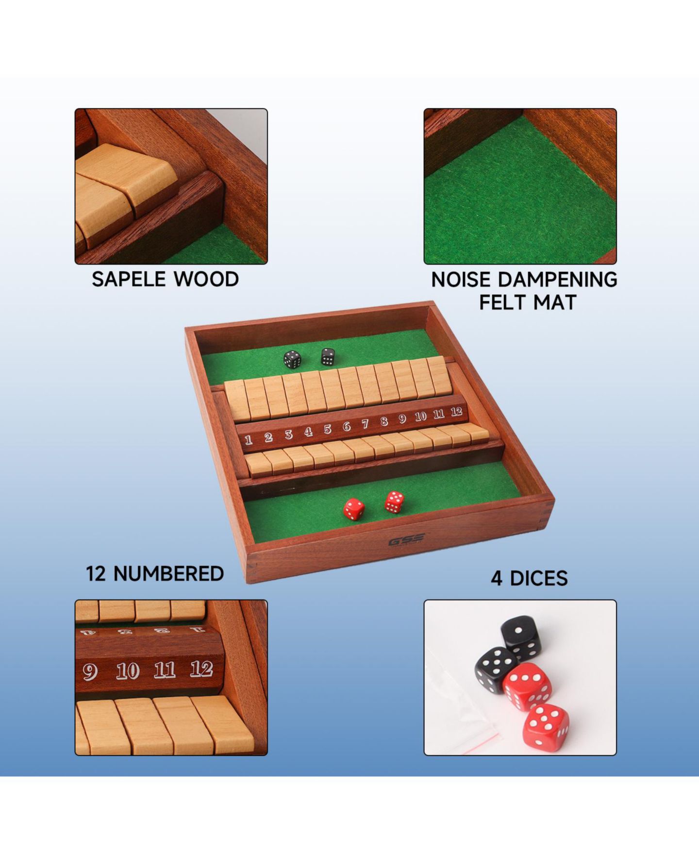 Настольная игра GSE Games & Sports Expert Shut The Box, от 6 лет — фото 4