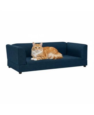 Oversized Pet Sofa for Medium/Large Dogs, Dark Blue, 56.5"26"17" - Backrest, Armrests, Soft Cushion
