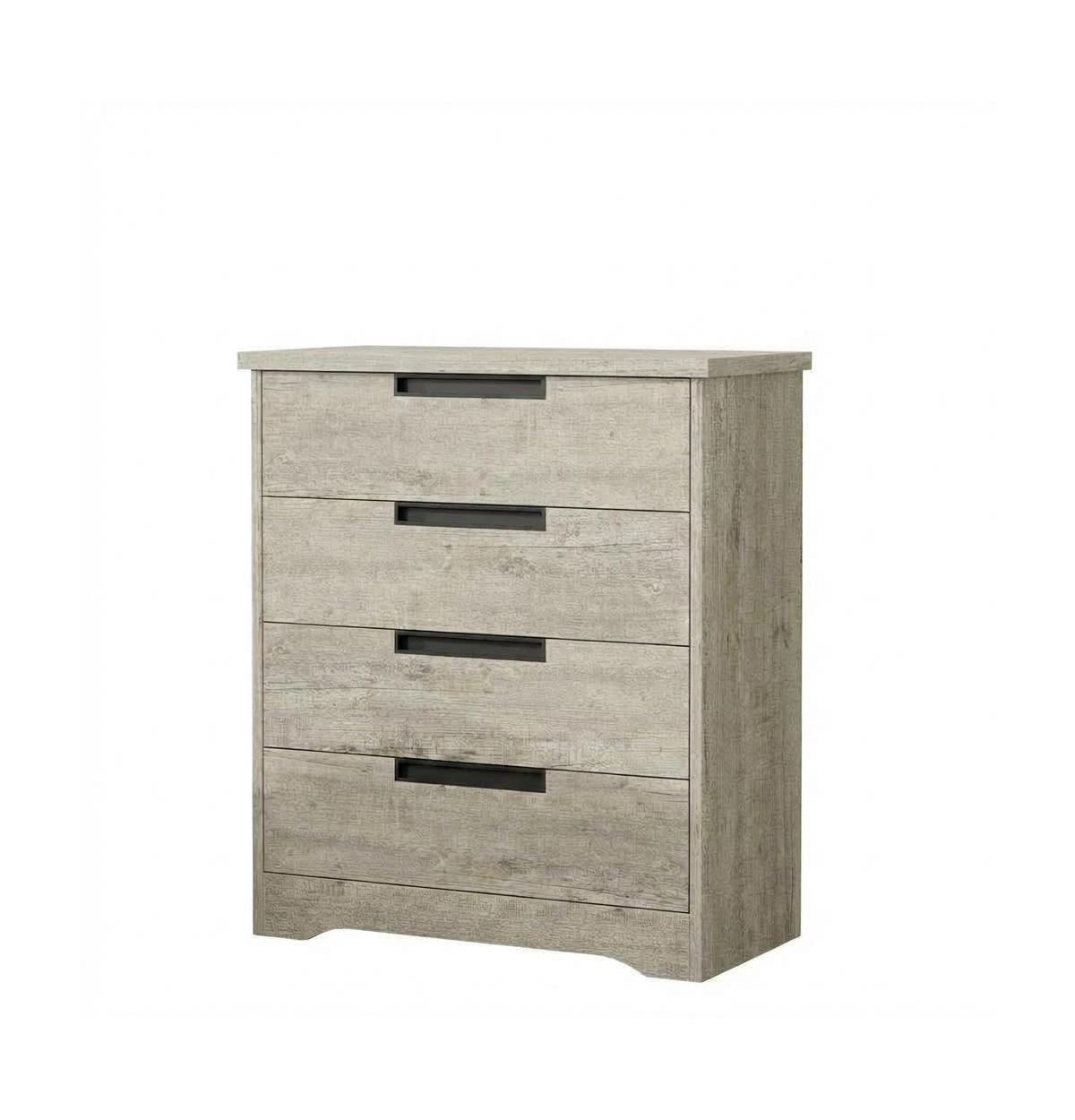 Gaomon 4-Drawer Dresser for Bedroom, Wooden Chest of Drawers with Embedded Handles for Living Room or Nursery, Grey