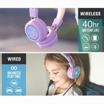 KidJamz KJ55BT (2 Pack) Bluetooth Wireless Headphones for Kids w/ LED Lights