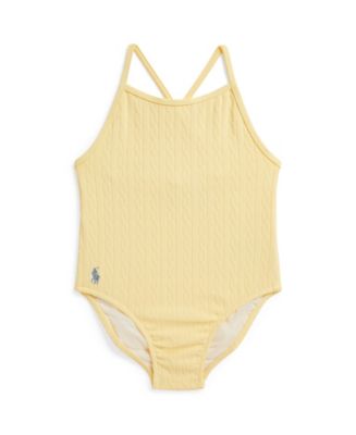 Polo Ralph Lauren Baby Girls' Mini-Cable Jacquard One-Piece