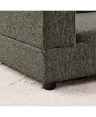 Oversized Pet Sofa for Medium/Large Dogs, Dark Gray, 56.5"26"17" - Backrest, Armrests, Soft Cushion