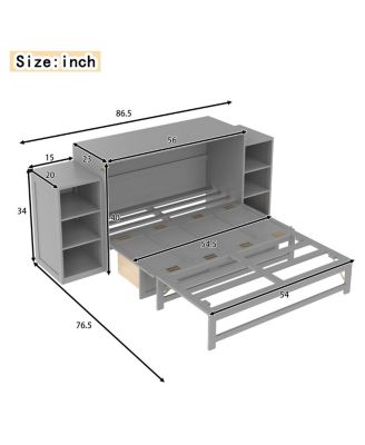 Murphy bed with storage drawers & shelves