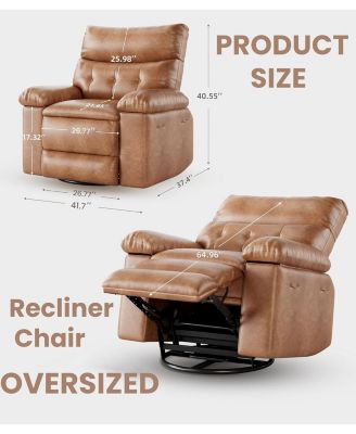 27'' Oversized Massage Recliner Chair for Adults, Lounge Recliner with Vibrating and Heating