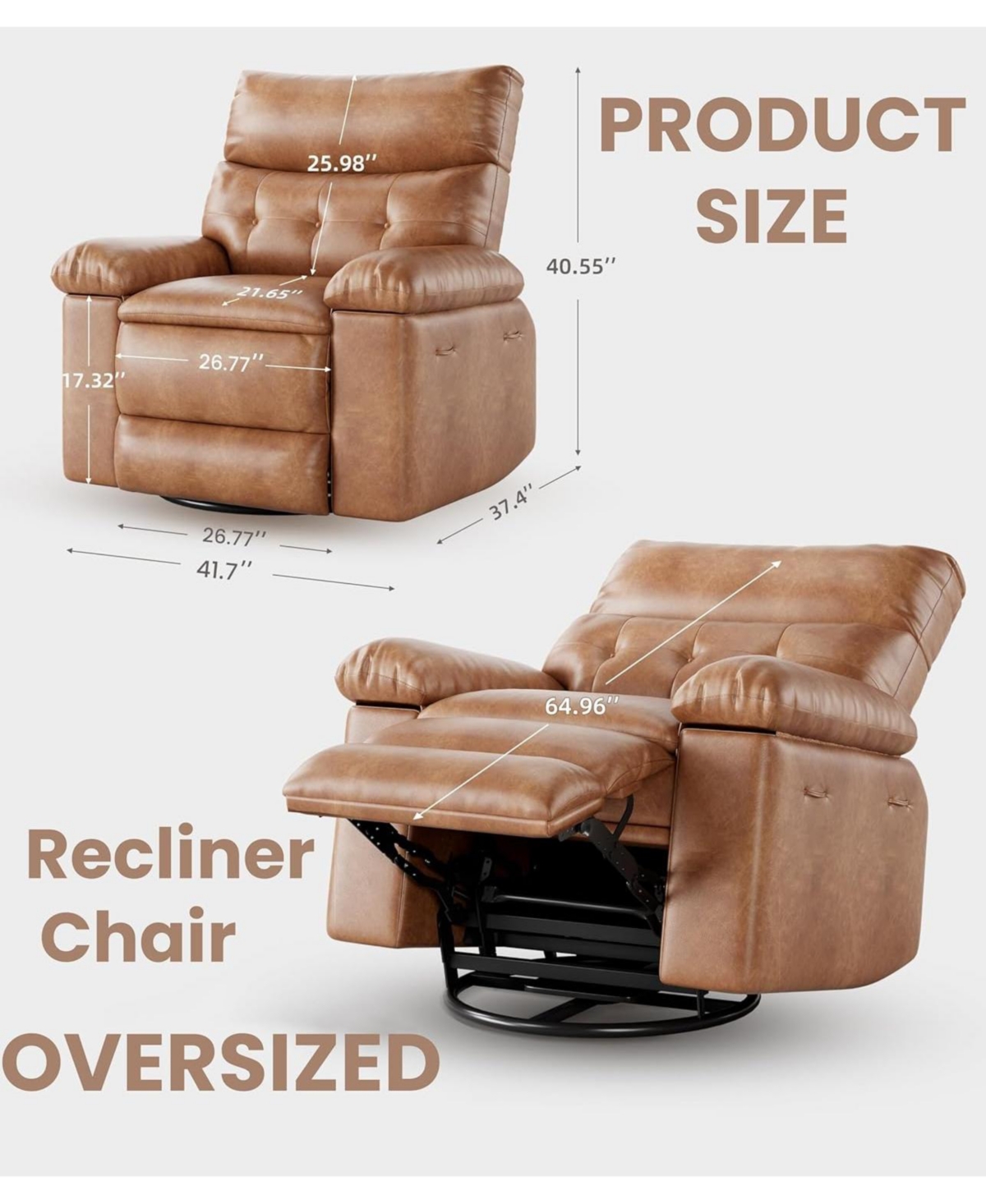 gaomon 27'' Oversized Massage Recliner Chair for Adults, Lounge with Vibrating and Heating