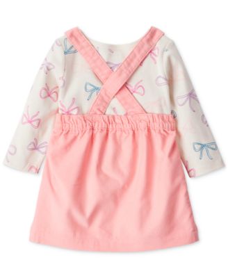 Baby Girls' Bow Heart Print Long-Sleeve T-Shirt, Jumper and Tights, 3-Piece Set