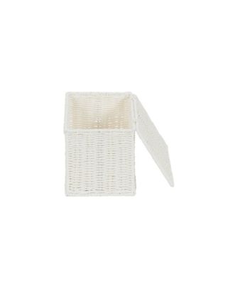 Small Wicker Basket with Lid, Multipurpose Storage Basket