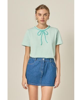 Women's Beaded Bow T-Shirt