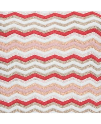 Women's Pink Zig-Zag Knit Sleeveless Mini Dress