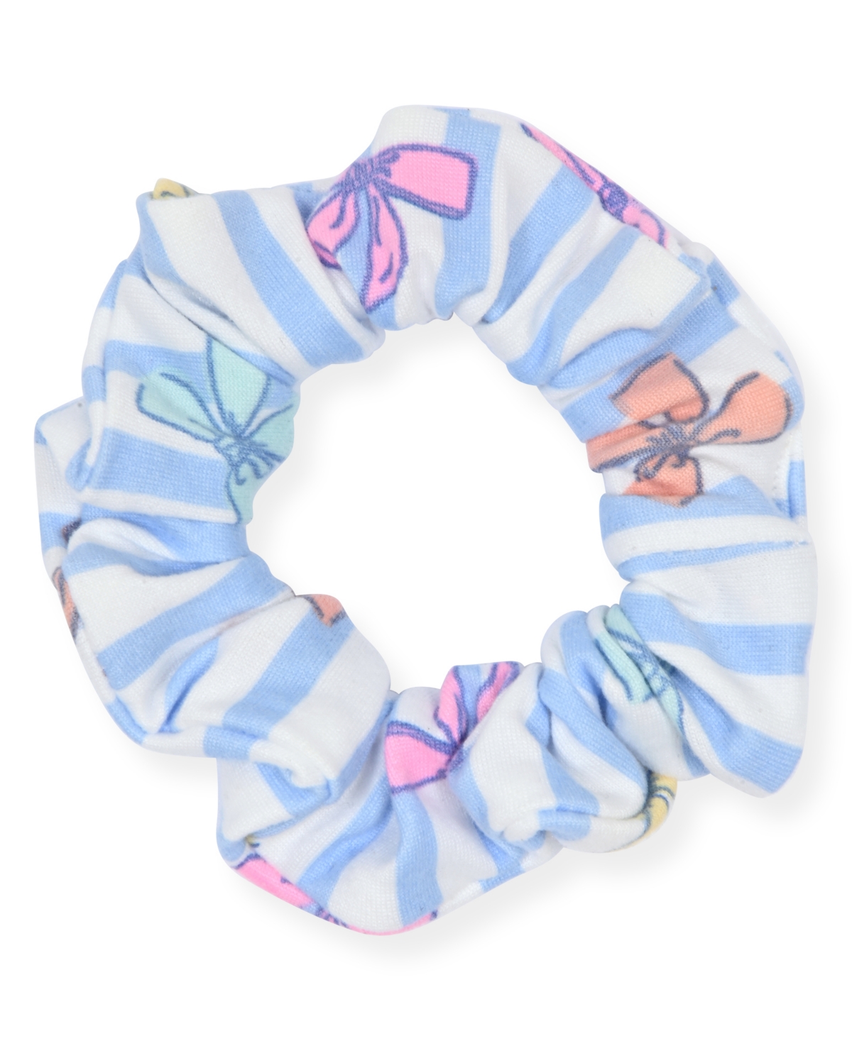 Max & Olivia Girls' 6X-14 Stripe Bow Top, Short Pants Scrunchie, 3-Piece Set