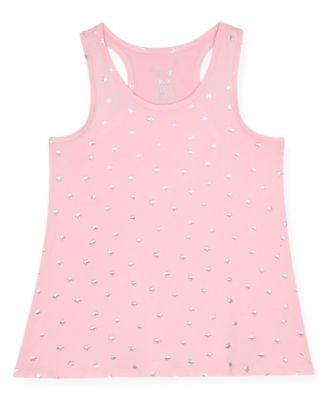 Girls' 7-16 Foil Print Tank Top, Short Pants & Scrunchie, 3-Piece Set