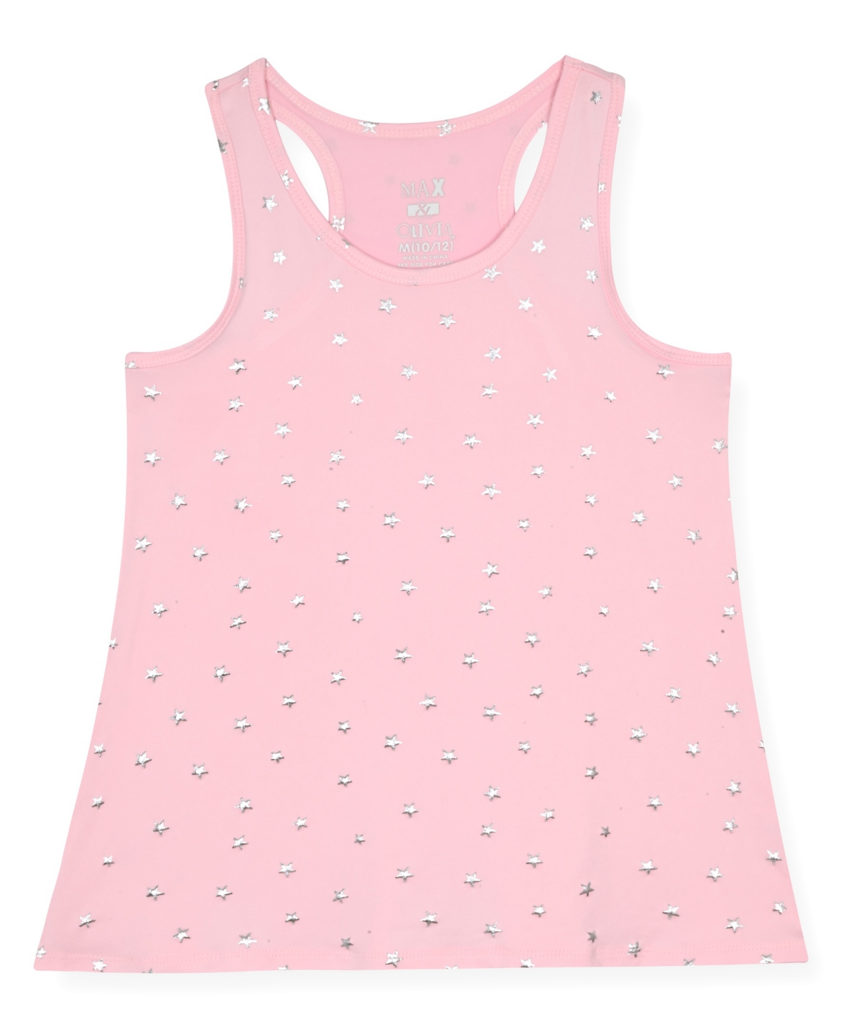 Max & Olivia Girls' 7-16 Foil Print Tank Top, Short Pants Scrunchie, 3-Piece Set