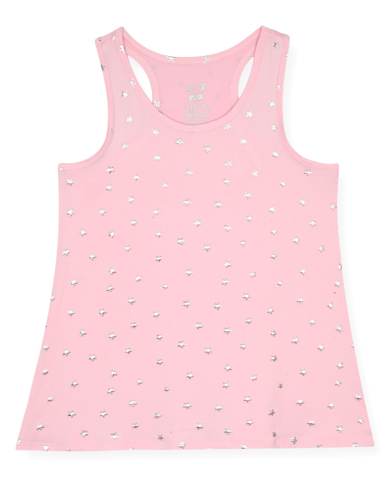 Girls' 7-16 Foil Print Tank Top, Short Pants & Scrunchie, 3-Piece Set