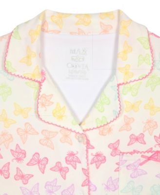 Girls' 6X-14 Multi Butterfly Print Top, Short Pants & Scrunchie, 3-Piece Set