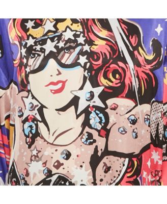 Women's Multicolor Printed Satin Tunic