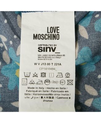 Pre-Owned Love Moschino Women's Floral Print Crepe Pleated Maxi Dress