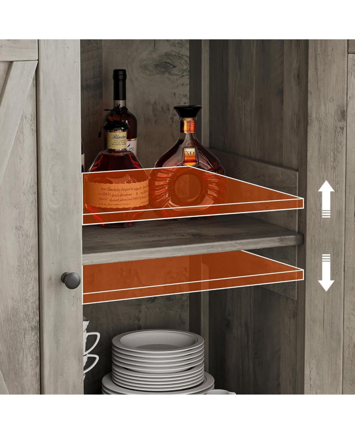 gaomon Small Storage Cabinet 2 Piece, Farmhouse Sideboard Buffet with Doors and Adjustable Shelves, Entryway Console Cabinets
