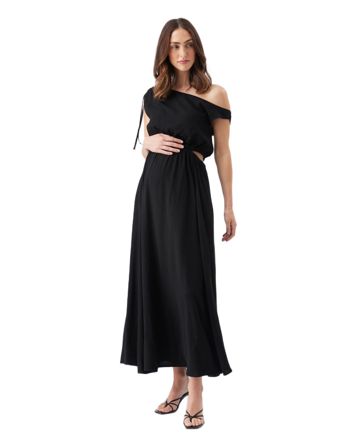 Ripe Maternity Presley Off Shoulder Dress Black
