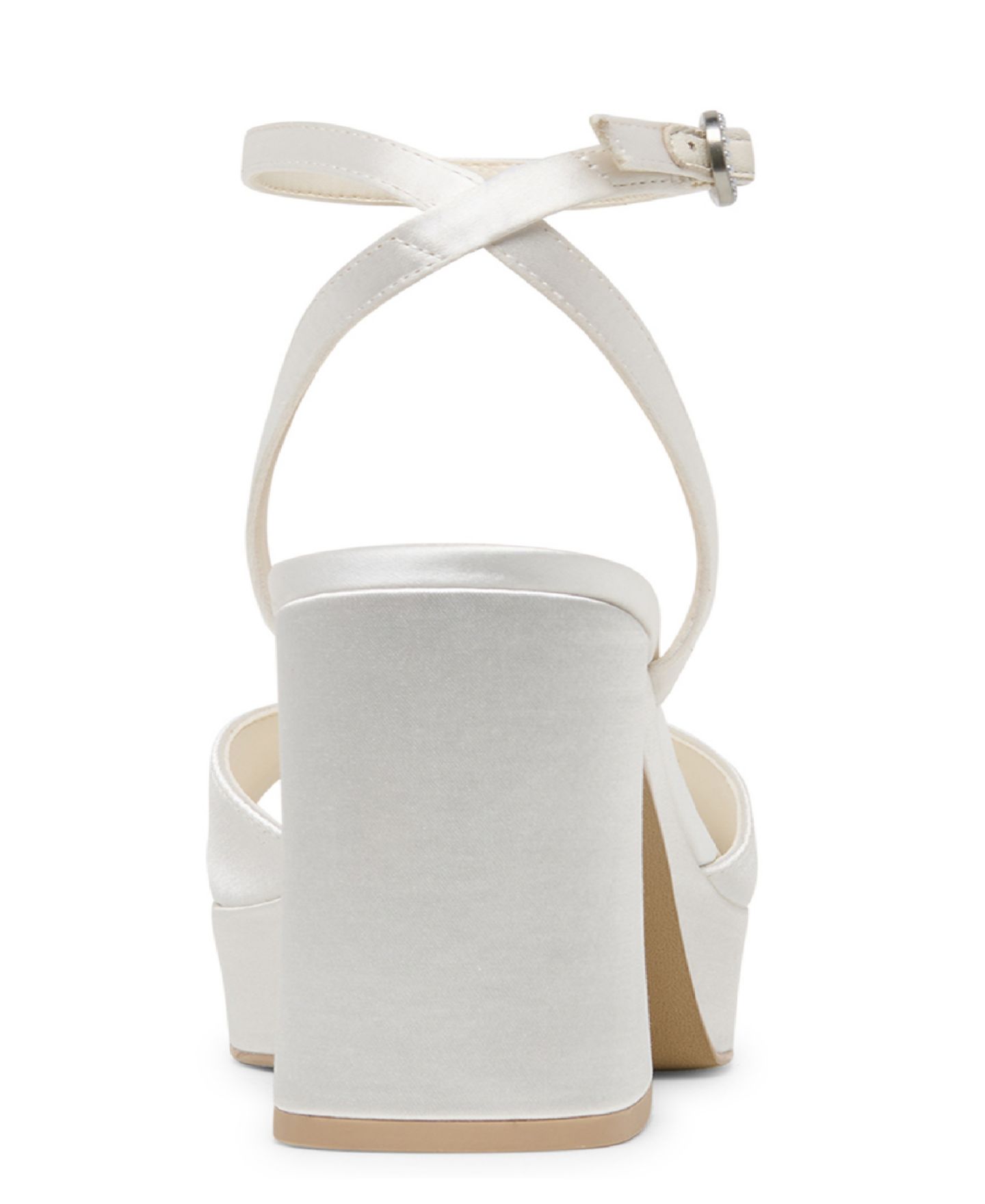 Женские сандалии Dolce Vita Felicia Ankle-Strap Two-Piece Platform, цвет: Белый атласный — фото 3