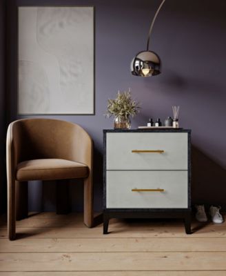 22.40" Wood Shagreen 2-Drawer Nightstand