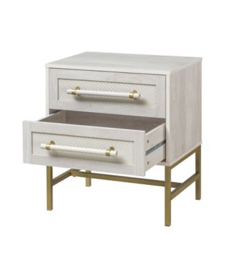 25.12" Wood Sophia 2-Drawer Nightstand