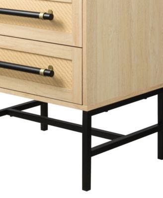 25.12" Wood Sophia 2-Drawer Nightstand
