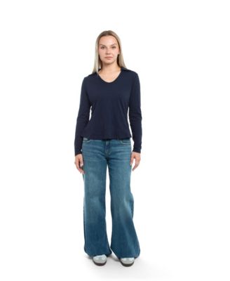 Women's Scoop Neck Long Sleeve Polo Tee