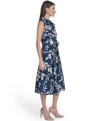 Women's Collared Floral Midi Dress
