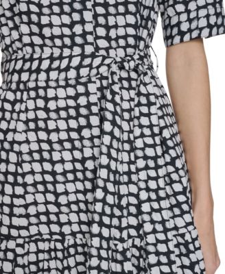 Women's Collared Chiclet Tiered Midi Dress