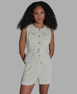 Women's Button-Front Belted Vest