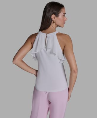 Women's Halter Neck Ruffle Tank Top