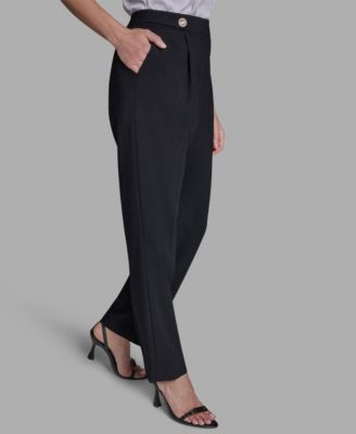 Women's Pleated Mid Rise Wide-Leg Pants