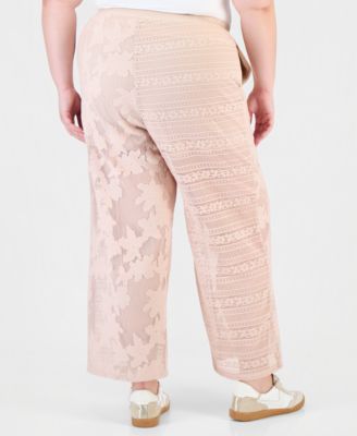 Trendy Plus Size Lace Drawstring-Waist Pants