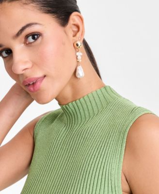 Imitation Pearl Linear Drop Earrings